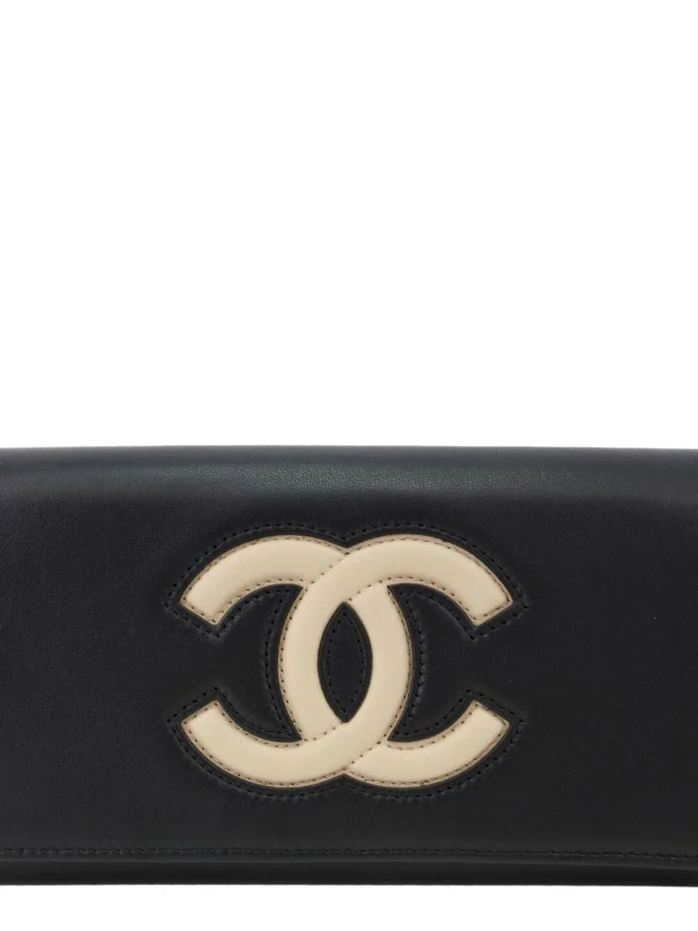 Chanel  CC Logo Quilted Leather Long Wallet Black